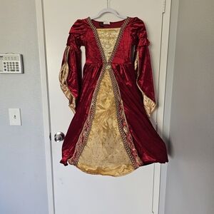 Red and Gold Dress with Intricate Trim